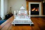 Pooja Creation Store Pcs Handmade Taj Mahal monuments Best Gift for Your Love Ones, Purpose 6 inch Decorative Showpiece - 16 cm (Marble, White)