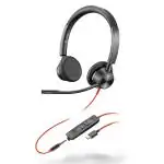 Poly by Plantronics Black Blackwire 3325 Wired Stereo Headset With Boom Mic 3.5 mm