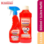 Klinzer Kitchen Cleaner with Degreaser | Hard Water Stain, Yellow Layer & Grease Remover | Non-Toxic & Eco-Friendly Kitchen Cleaner (1.5 L)