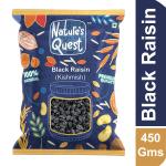 Nature's Quest Black Raisins 450 Gms | Black Kishmish