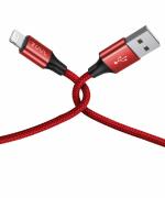 Zoul Nylon Braided USB to Lightning Fast Charging Data Sync Cable for iPhone 14, 13, 12, 11, X, 8, 7, 6, 5 Series, iPad Air, Mini, Pro (2M, Red)