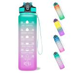 BREAZBELL Motivational Drink Bottle with Uplifting Messages - Fitness and Gym Water Bottle for Exercise and Sports - Daily Motivation and Encouragement Container with Inspirational Quotes for School and Workouts [1 PCS ]