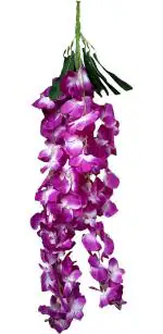 Kaykon Purple Orchids Artificial Flower (Pack Of 10)