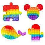 KARTUNBOX Fidget Multi Toys, Big Push Pop Its Bubble Fidget Sensory Toy, Autism Special Needs Silicone Stress Relief Toys, Sensory Toys Novelty Gifts for Kids (Multicolor) (Set of 4)