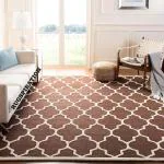 Rugspiration The Polygon Design Collection Brown Wool Hand Tufted Carpet For Living Room-Bedroom And Hall, 6 X 9 Ft