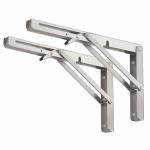 BTL 250 mm Folding Shelf Table Bracket 100 kg Load Capacity Collapsible Work Bench Stainless Steel 10 inch Sturdy Wall Mounted DIY Multipurpose Bracket Heavy Duty for fold Down Table Rack BTB-10-SS