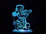 Risentshop Multicolor Acrylic Mickey 3D Illusion Rgb 7 Colour Changing Led Plug And Play Night Lamp, 10 Cm