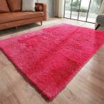 Shag Weaving Carpet Pink Polyester Carpet (7 X10 ft, Rectangle)