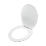 HARDSTONE Toilet Seat Cover & Rectangle Toilet Seat Cover (44 cm x 34 cm)& Soft Close Seat Cover & Square Shape Toilet Seat Cover & Glossy Finish White Colour & With Installation Kit