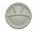 Ezee 11 inch Bagasse 4 Compartment Round Plate (10 Pcs)