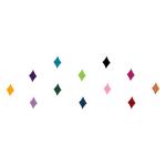 Comet Busters Diamond Shaped Velvet Multicolor Bindi (8 mm) (BIN1003)