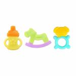 Mastela Bottle, Horse Rocker and Teddy Super Soft Silicone Teether (Pack of 3)