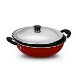 RBGIIT Non Stick 3 Layer Coating Kadai Kadhai Works Gas & Induction Both Suitable Cookware Set Pan With Lids KC-48