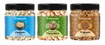Temperado Dry Fruits Combo Pack Cashew (100gm), Pista(100gm) & Walnut(100 gm) Combo | Kaju Pista Akhrot Combo Jar Pack | Healthy and Tasty Snacks, Ideal for Breakfast Dieting and Gifting | Rich in Minerals
