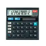 Flair FC-512 Desktop Series Basic Calculator | 12 Digits Calculator | Best Key Layout | Auto Power Off | Mark Up with Large Solar | Auto Replay | Ideal for School, College & Office | Black, Pack of 1