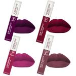 PERPAA Powerstay Matte Liquid Lipstick Makeup, Long-Lasting Smudgeproof & Waterproof Lipstick Combo of 4 colors Wine ,Maroon ,Pink ,Mauve (5ml Each)