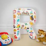 Oscar home Soft cotton multi color Letter Shaped Decorative Pillow, Soft Initial Throw Alphabet Shape babies Room Nursery Decor Decorative Cushion