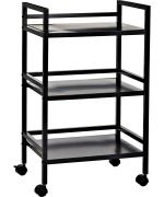 SAIFIX Metal Service Trolley On Wheels 3 Tier Trolley for Beauty Salon Kitchen Oven Stand Organizer Rolling Service Trolley( 55 L x 40 w x 76 H CM's, Black)