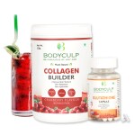 BODYCULP L-GLUTATHIONE CAPSULE helps in reducing melanin production 60 Capsules and Collagen Builder Powder 45 Days Pack Promotes Healthy Complexion Green Apple and Cranberry Flavor 320g