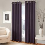 Grihshobha Purple Solid Polyester Window Curtains (182.9 x 121.9 cm) (Pack of 2)