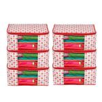 SAMSE Foldable Wardrobe Organizer Red Non Woven Clothes Storage Bag (Pack of 6)