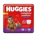 Huggies Complete Comfort Wonder Pants Medium(M)Size Baby Diaper Pants,76 count,7-12kg with 5 in 1 Comfort