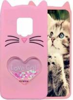 Aviaaz Poco M2 Pro Love Cat Heart Design Meow Ear Kitty Pink Rubber Back Cover