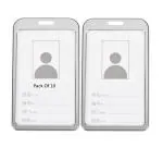 Shining Zon Natural Hard Metal Aluminum Alloy PVC ID Card Holder Badge with Scratch Guard for Office ID Cards Only (Silver Vertical - 10)