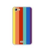 Casotec Rainbow Colors Design Printed Silicon Soft TPU Back Case Cover for Lyf Water 11