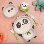 THE BAMBOO CO Playful Panda Bamboo Kids/Baby Feeding/Dinner Set of 5