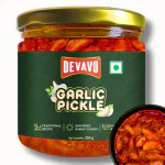 Devavo Garlic Pickle | Good For Health | Authentic Grandma's Recipe | Traditionally Handmade | Sun Dried Garlic Cloves | No Artificial Colour & Flavour