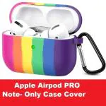 AIMZZ Rainbow Colours Airpod PRO Case Cover Silicone Case Cover with Keychain, Shockproof
