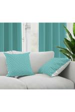 Home Colors InGreen and White Floral Cotton Cushion Covers 18x18inch Set of 2