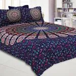 JAIPUR FABRIC Multi Cotton Double Bedsheet with 2 Pillow Covers 219 x 270 cm (DBS6058)