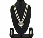 Gyaan Jewels Handmade Alloy Earring and Necklace Set White (Women, Girls) Free Size