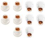 Jelectricals White Plastic Angle And Battan Mix Bulb Holder (Pack Of 10)