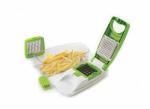 Apex Beige & Green Plastic Unbreakable Quick Nicer Dicer 8 cm x 23.5 cm x 11 cm