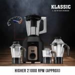 Havells Klassic 4 Jar 1000W Mixer Grinder, Grey