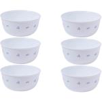 CORELLE Livingware Secret Garden 325 ml Soup Bowl Pack of 6 Glass Soup Bowl (White, Pack of 6)