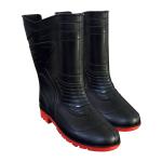 HEALTH SAFE Flexible PVC, Puncture & Tear Resistant,Anti-Static,Anti-Slip,Oil/Water/Acid Resistance,Lightweight,Industrial/Labour/Worker Purpose,Safety Unisex Gumboot with Socks/Lining (9,Black & Red)