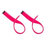 LYTIX Magenta Synthetic Straight Single Clip Hair Streak Color Hair Extension 18 inch (Pack of 2)