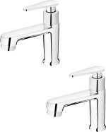 Ennius Brass Faucet/Brass Tap | Pillar Cock Faucet/Tap with Chrome Finish for Bathroom Washbasins & Kitchen Sinks| Bathroom wash Basin tap| Water tap for Bathroom. ( Pack of 2 ).