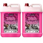 Fivanta Dishwash Liquid 10 Liter Pink Plant Based & Eco-Friendly | Removes Tough Grease, Soft on Hands | Baby & Pet Safe