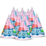 Zyozique Peppa Pig Theme Birthday Party Hats, Happy Birthday Cone Party Hats For Kids Birthday Party - Peppa Pig Theme Birthday Party Supplies And Dec