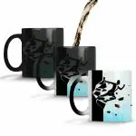 YuBingo Motivational Quote Coffee Mug - Ceramic Printed Tea Cup, Stay Positive And Good Things Will Happen Motivational Quote Coffee Mug (Black Colour Changing Magic Mug, Magic, 320ML)