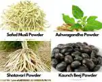 Nutrixia Shatavar, Safed Musli, Kaunch Beej and Ashwagandha Powder 100 Gm Each-Total-400 Gms