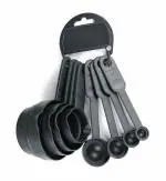 Measuring Cups and Spoons Set , Backing Tool Set 4 spoon and 4 cup (8 Pieces Set) Black