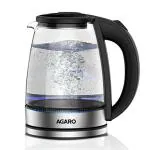 AGARO Imperial, 1500W, 1.8L Electric Glass Kettle, Silver