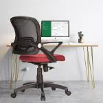 Teal Loca Mid Back Ergonomic Office Chair - Black, Maroon