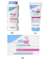 Sebamed White Baby Powder, Cream and Soap (Pack of 3)